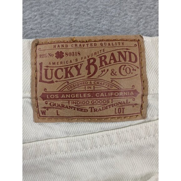 Lucky Brand Jeans Womens Size 12 White Distressed Raw Hem Sienna Silm Boyfriend - Picture 14 of 16